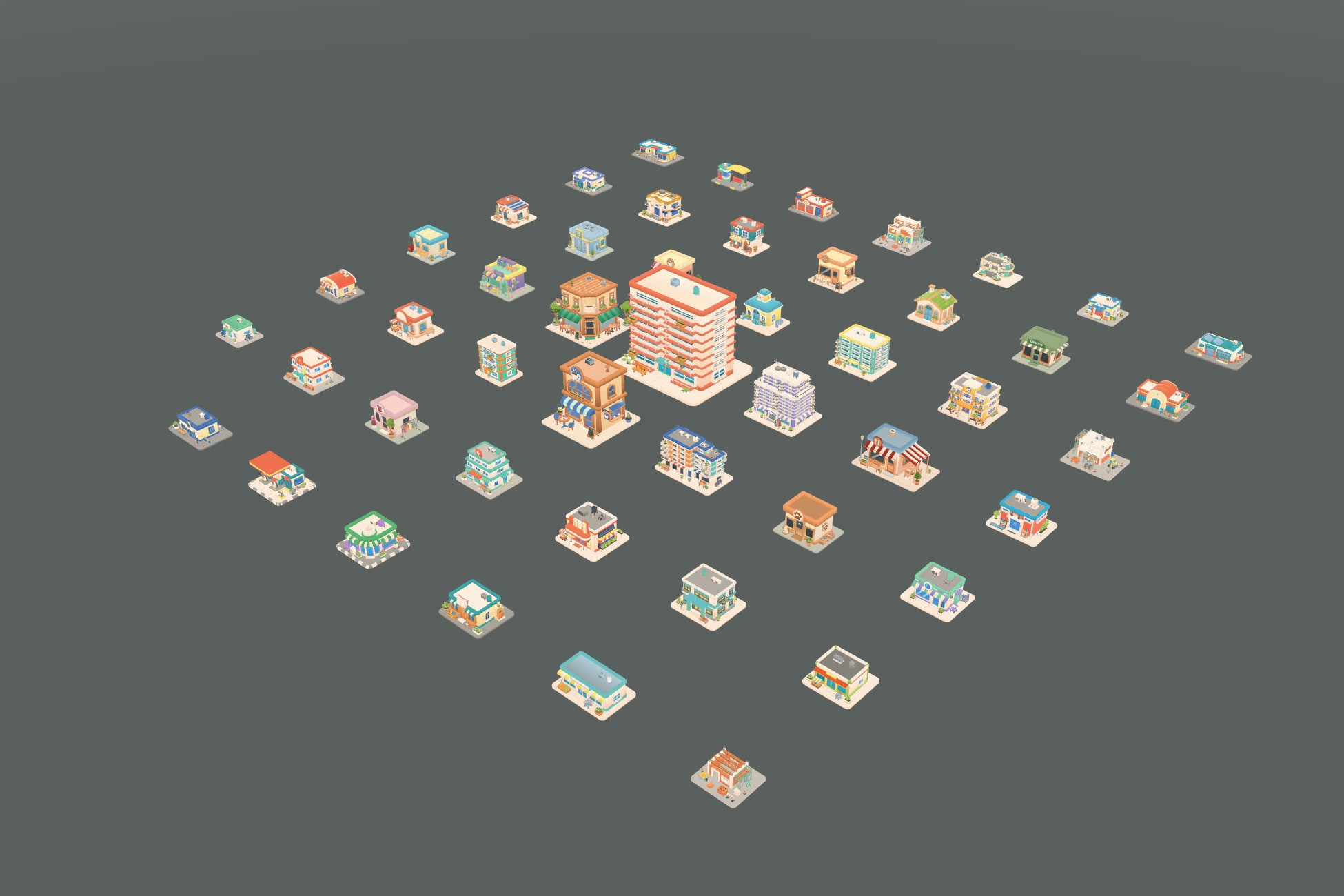Cozy City - Chibi Stylized Buildings
