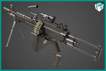 Machine Gun 16 Black URP HDRP Textures