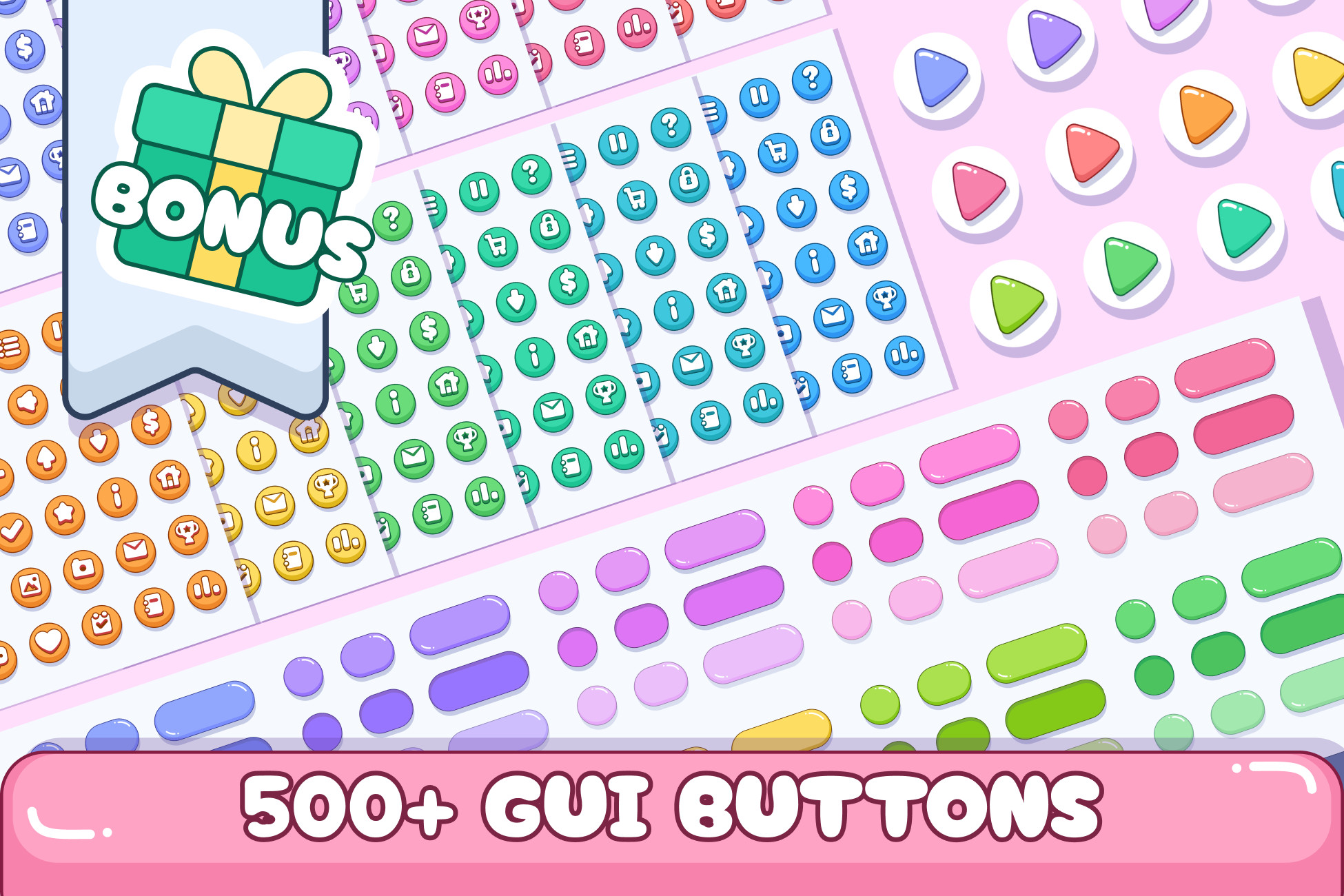 Colored UI Buttons Pack | 2D GUI | Unity Asset Store