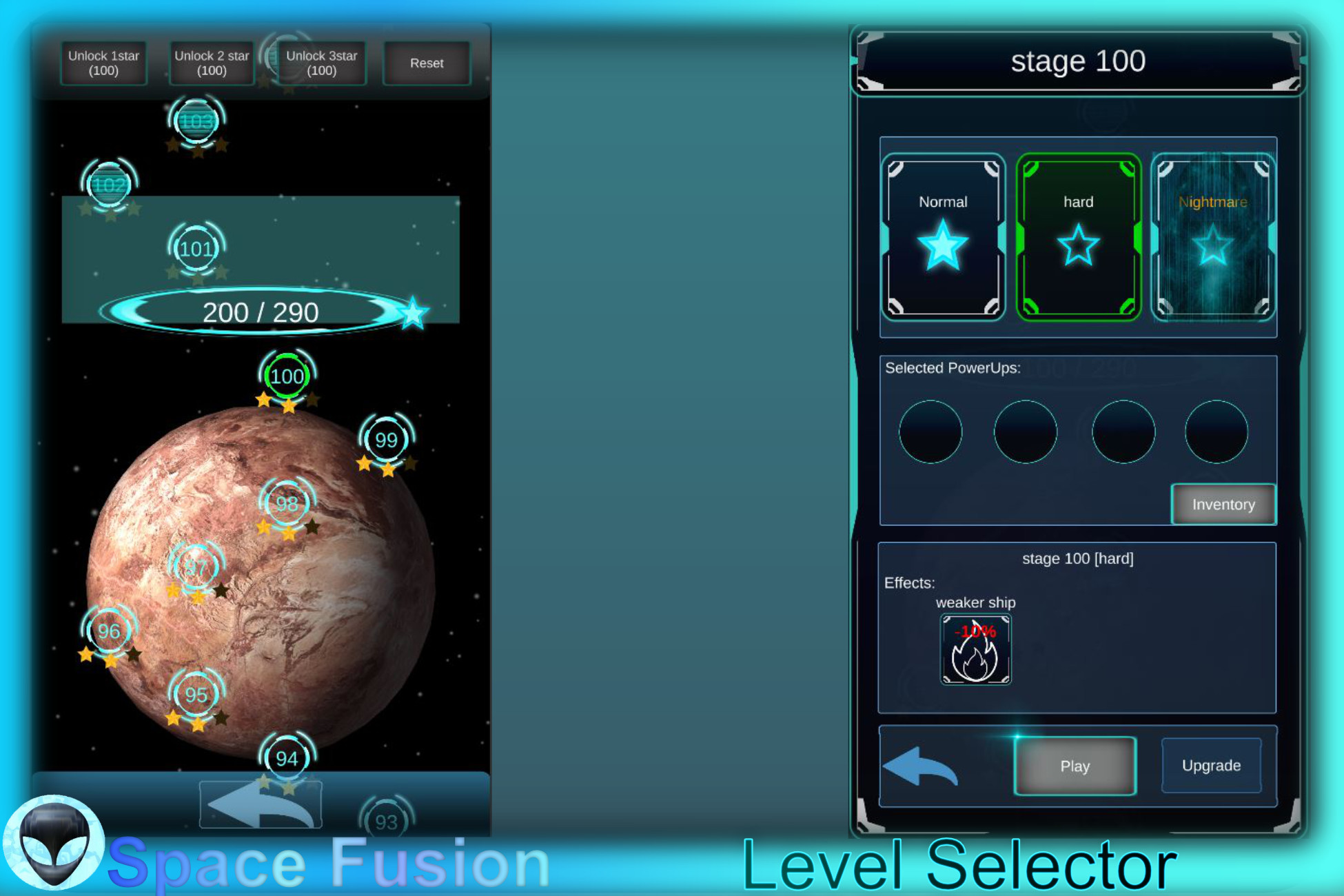 Scifi Level Selector | GUI Tools | Unity Asset Store