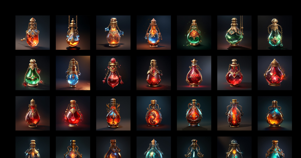 High Resolution Beautiful Potions Pack, 100+ Icons | 2D Icons | Unity ...