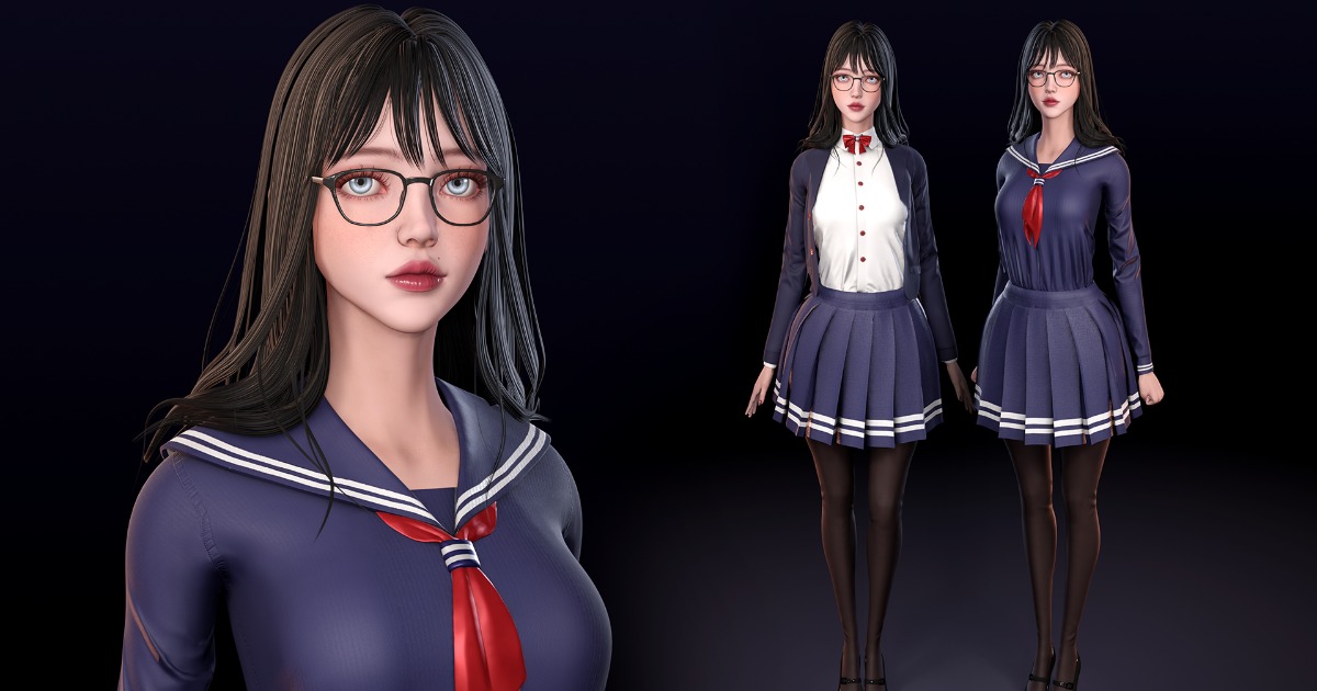 Girl Unity School Girl 3D | Characters | Unity Asset Store