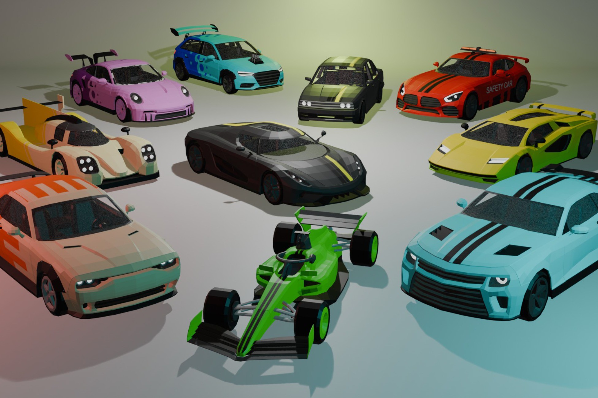 low poly racing cars lite | 3D Land | Unity Asset Store