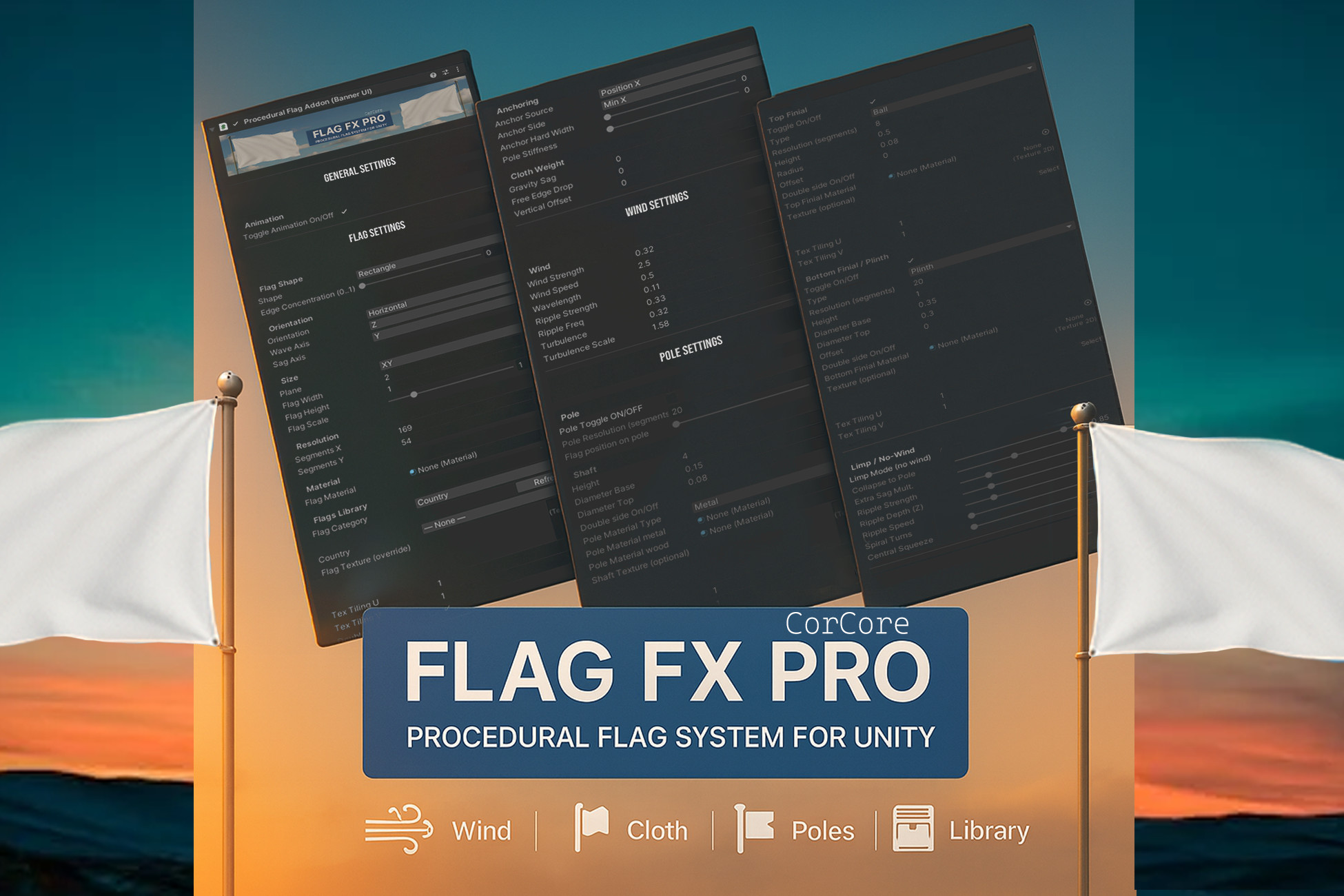Flag FX Pro - Procedural Flag System for Unity | 动画 工具 | Unity Asset Store