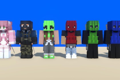 Urban Sky Blocky Characters & Animations