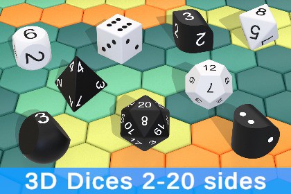 3D Dices 2-20 sides