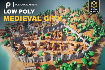 Low poly Medieval City
