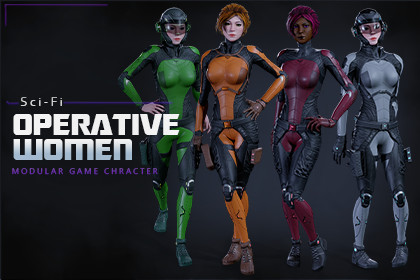 Sci-Fi Operative Woman – Modular Game Character