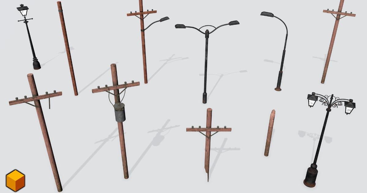 City Vol. 4 - Light Poles | 3D Props | Unity Asset Store