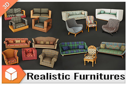 Upholstered Furniture Pack - Customizable 4K PBR Seating Collection Vol.01.