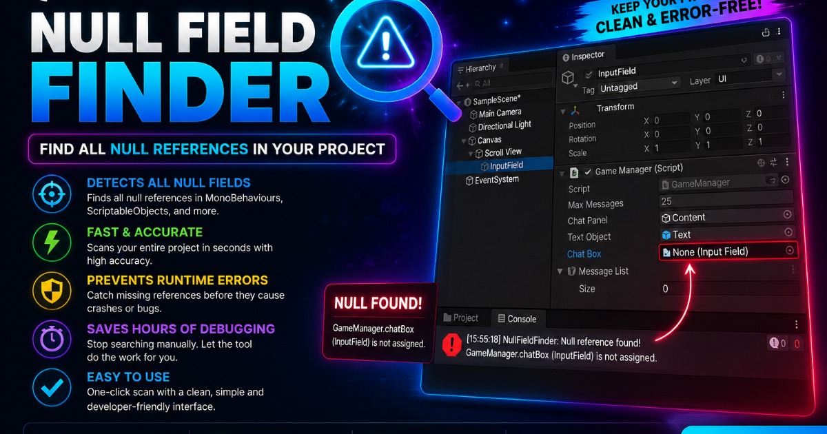 Missing Reference & None Field Finder | Utilities Tools | Unity Asset Store
