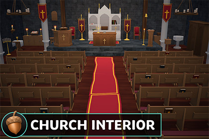 Low Poly Church Interior Pack