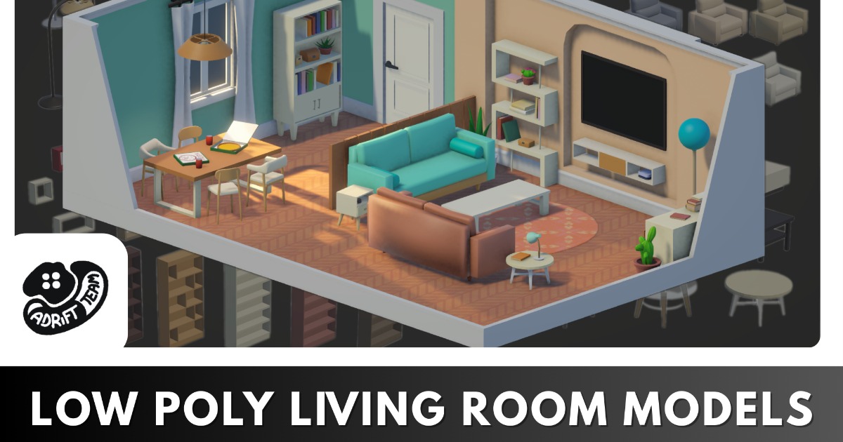 Low Poly Livingrooms - Modular Assets | 3D 주변환경 | Unity Asset Store