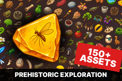 Prehistoric Survival Dinosaur Fossils Primitive Crafting Icons Pack