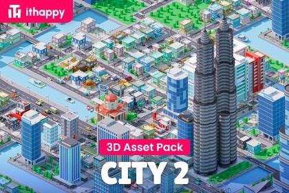 City 2 - Low Poly 3D Models Pack
