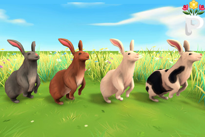Country Critters: Stylized Hand-Painted Rabbits