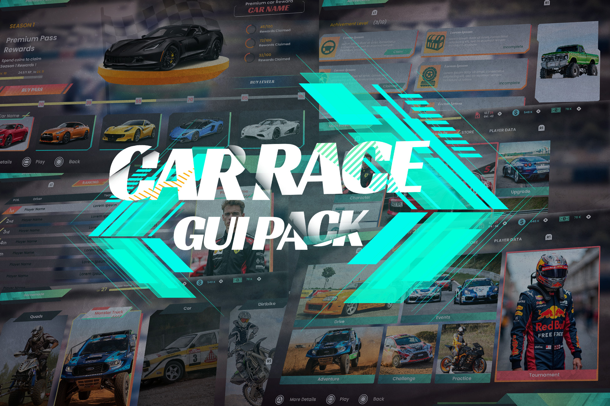 Car Race GUI | 2D GUI | Unity Asset Store