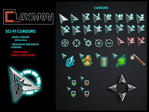Cursor Texture Unity Sci-fi Cursors | 2D Textures & Materials | Unity Asset Store