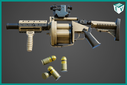 Grenade Launcher 01 Sandal URP HDRP Textures