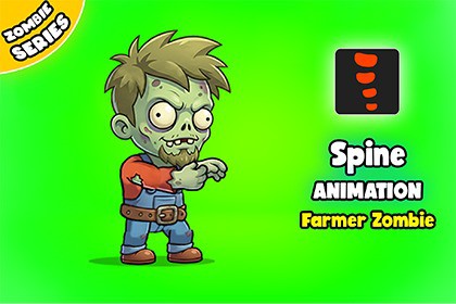 Farmer Zombie - 2D Animated Character (Spine)