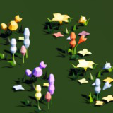 Snowy Autumn Low Poly Environmental Props