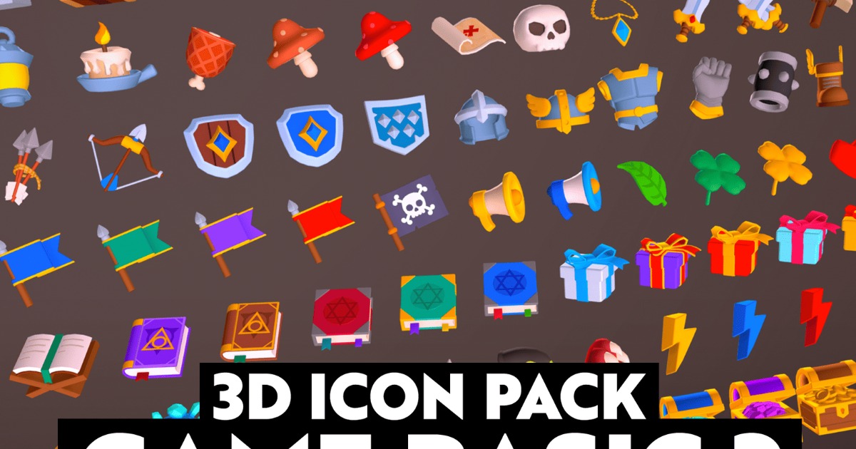 3D Icons - Game Basic2 | 3D GUI | Unity Asset Store
