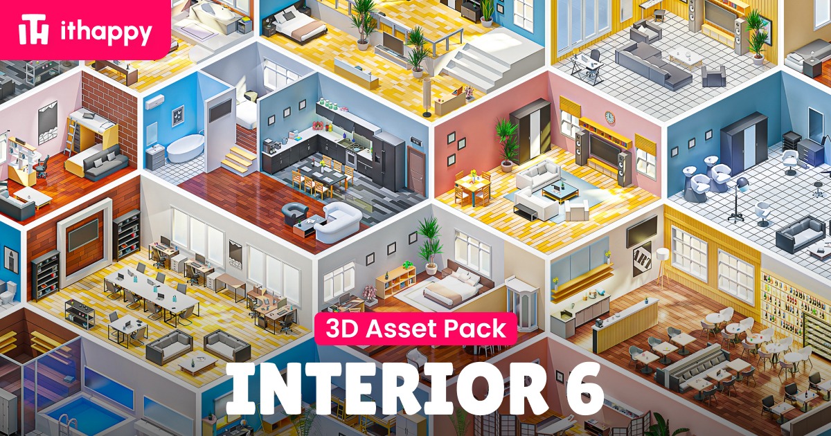 Interior 6 - Low Poly 3D Models Pack | 3D Interior | Unity Asset Store