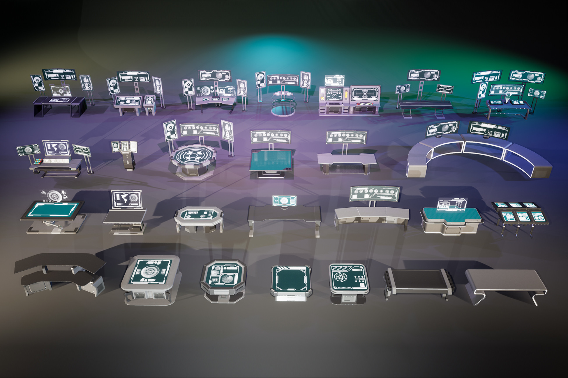 Unity Future Props Futuristic Table Props | 3D Props | Unity Asset Store