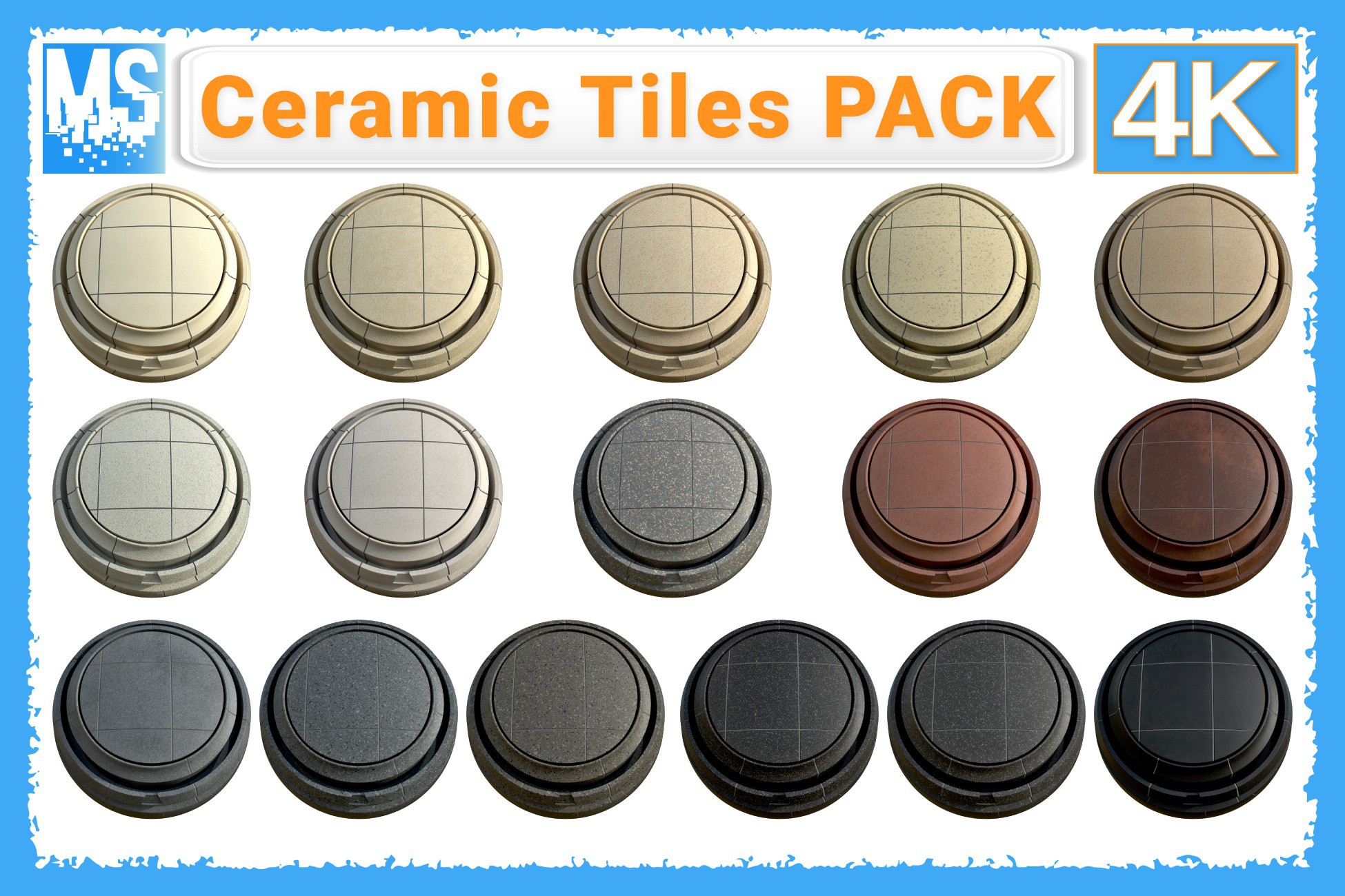 Unity Signature Floors 4K Ceramic Tiles PACK | 2D Floors | Unity Asset Store