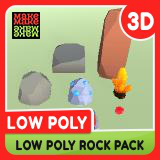 Low Poly Rock Stone Gem Stone Crystal Mining Nature Set Pack