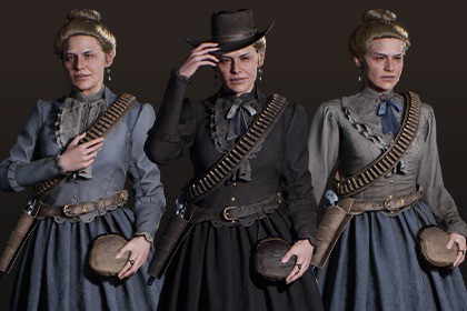 Western Character Louise - Antagonist Citizen Widow Gunner Wild West Woman