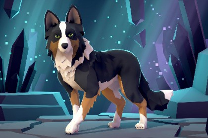Skye the Border Collie (Poly Art)