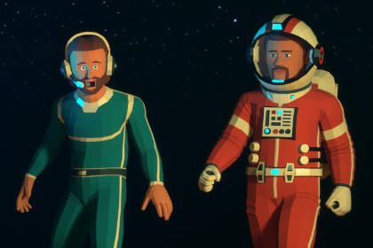 Astronaut modular low-poly stylized