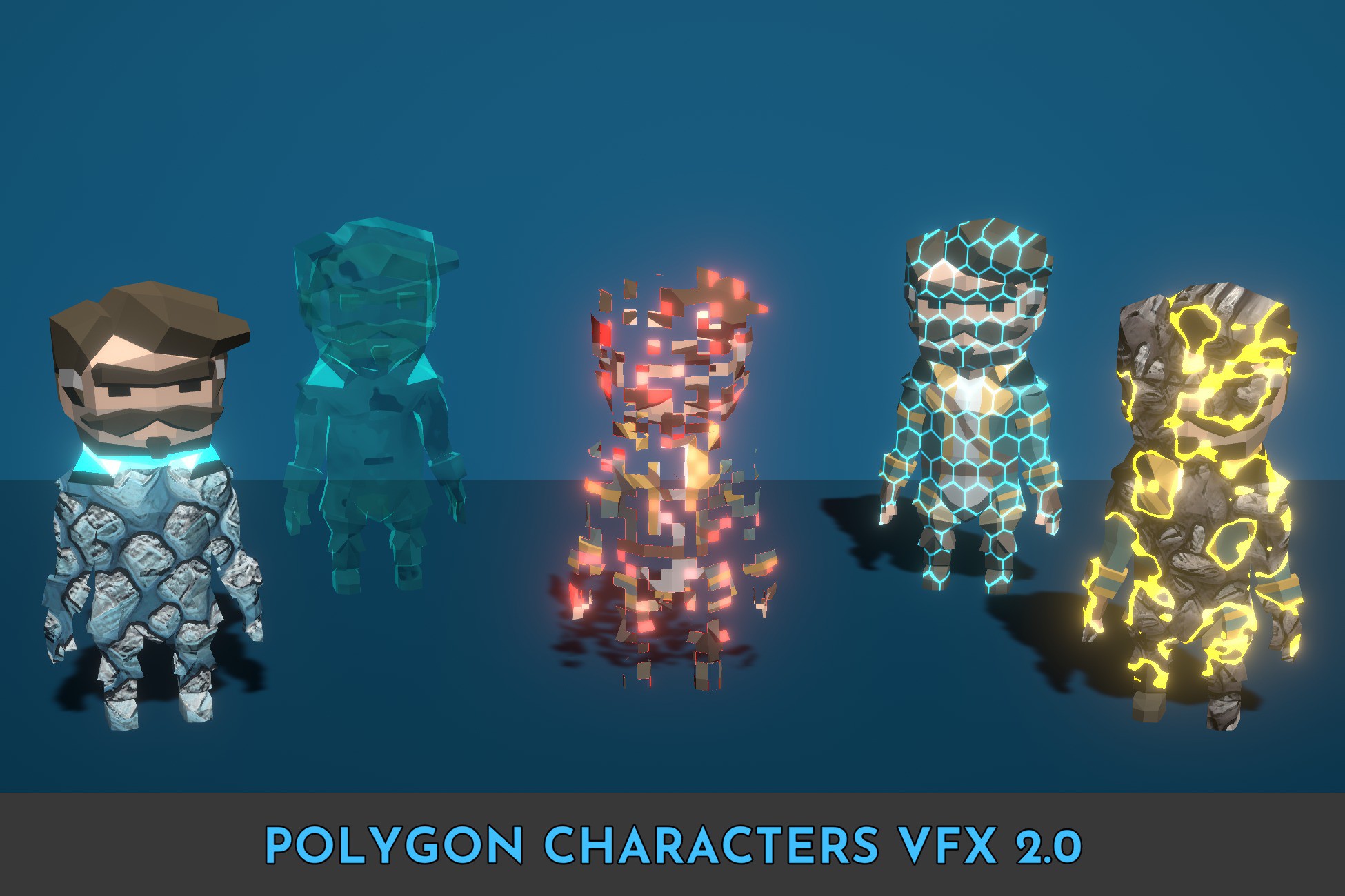 Unity Polygon Character Poly Characters Effects Pack 2.0 | VFX Shaders | Unity Asset Store
