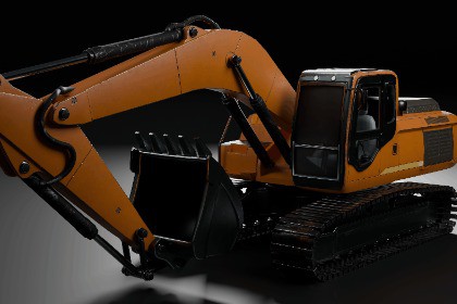 Industrial Excavator Low-poly