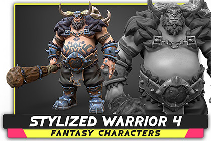 Stylized Warrior 04 - Heroes Fantasy Characters Medieval Heroes - #40