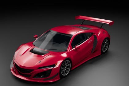 Mid-Engine Track Sports Car 3D Model with an interior and separate wheels