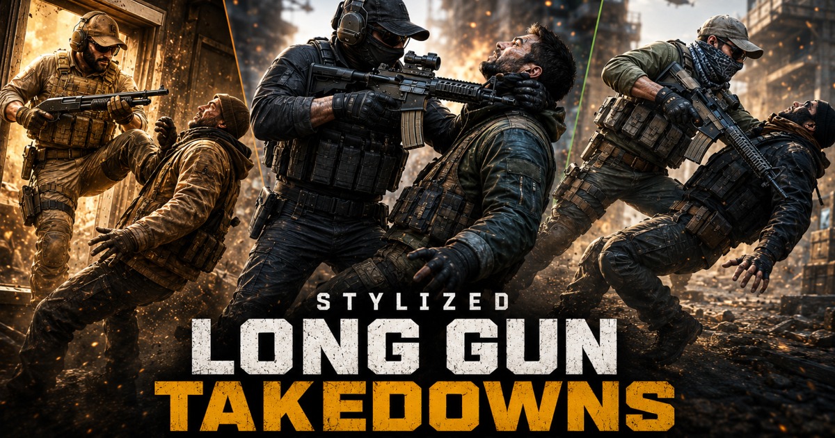 Stylized Long Gun Takedowns Animation Pack | 3D Animations | Unity ...