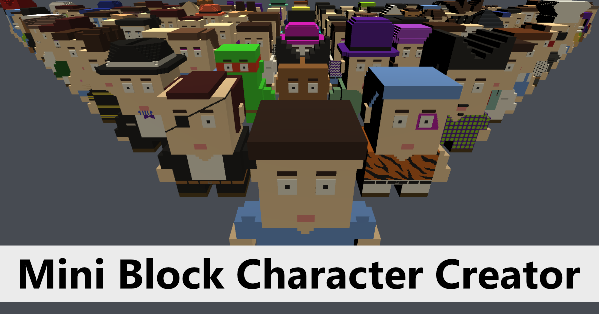 Mini Block Character Creator 3D Humanoids Unity Asset Store