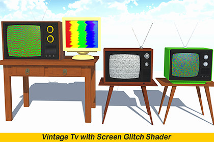 Vintage Tv with_Screen Glitch