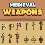 2D Medieval Weapons icon pack by Podmeteya