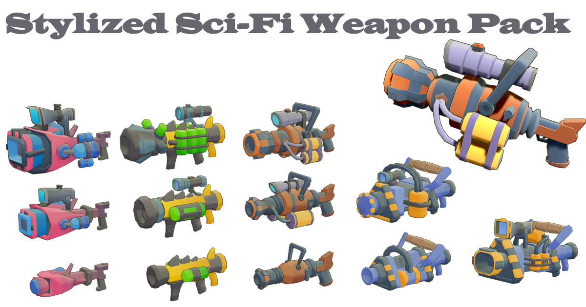 Stylized Sci-Fi Weapon Pack | 3D Weapons | Unity Asset Store