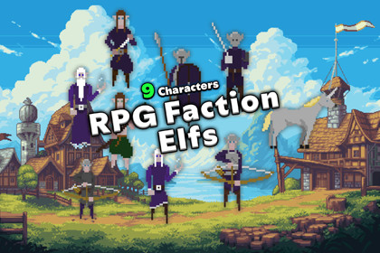 Pixel 2D RPG Character Mega Pack (Faction Elfs)