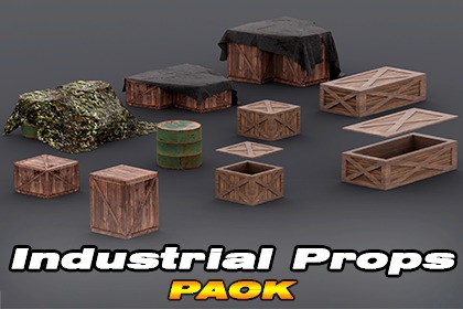 Industrial Props Pack – 10 Low-Poly PBR Models