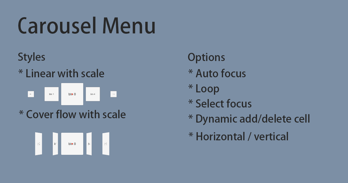 Carousel Menu | GUI Tools | Unity Asset Store