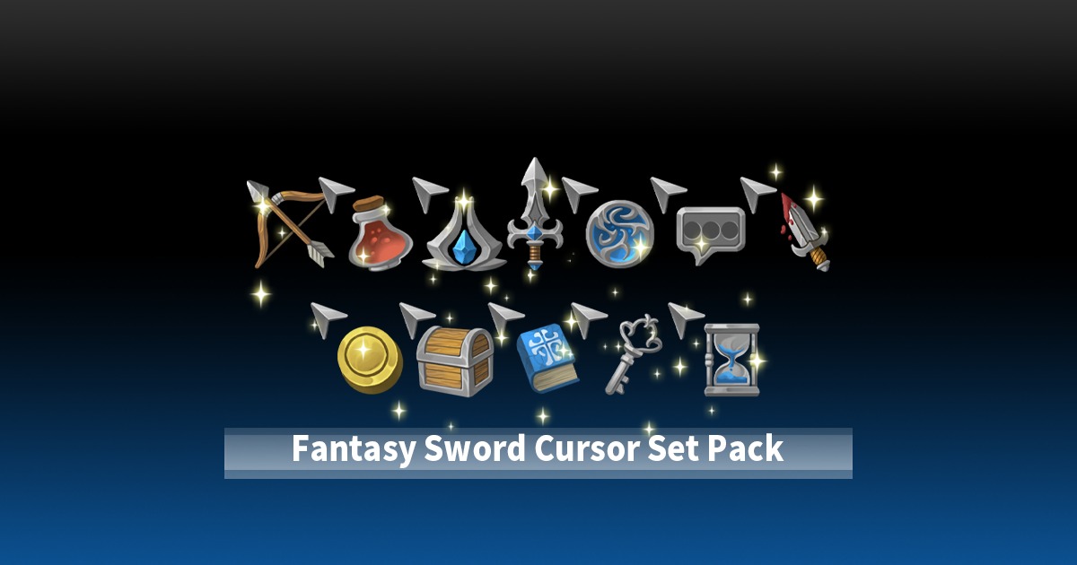 Fantasy Sword Cursor Set Pack | 2D Icons | Unity Asset Store