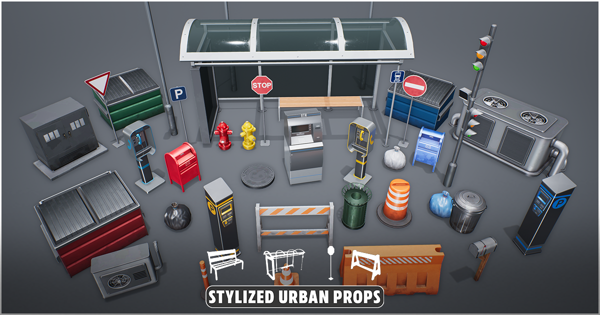 Stylized Urban Props | 3D Exterior | Unity Asset Store