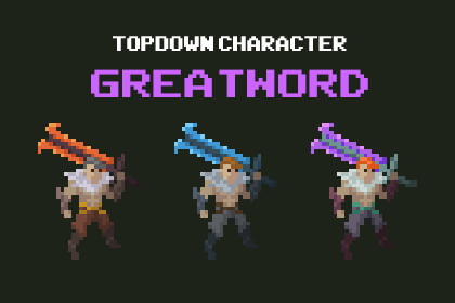 GreatSword - Top Down Pixel Art Character Assets