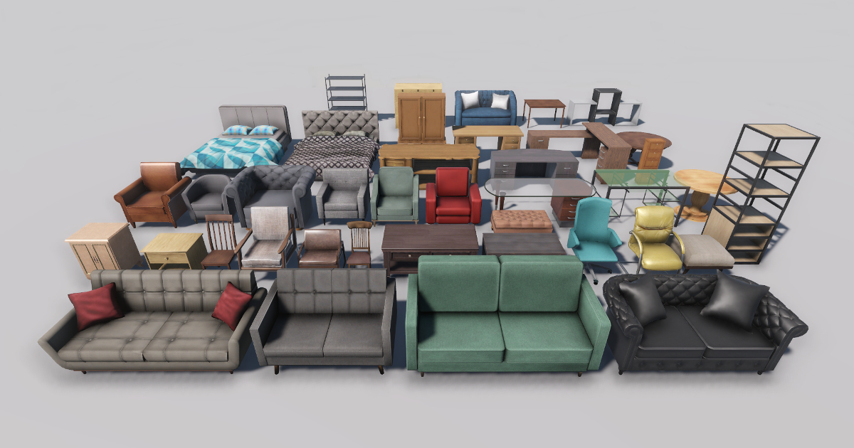 Furniture Using Unity Furniture Items + URP/HDRP | 3D Furniture | Unity Asset Store