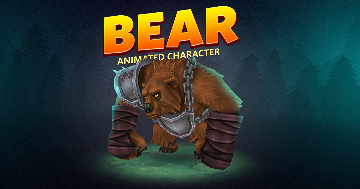 Red Bear Unity Model Bear animated character | 3D Animals | Unity Asset Store